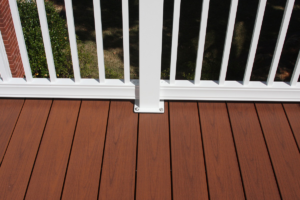 Finished residential aluminum deck installation