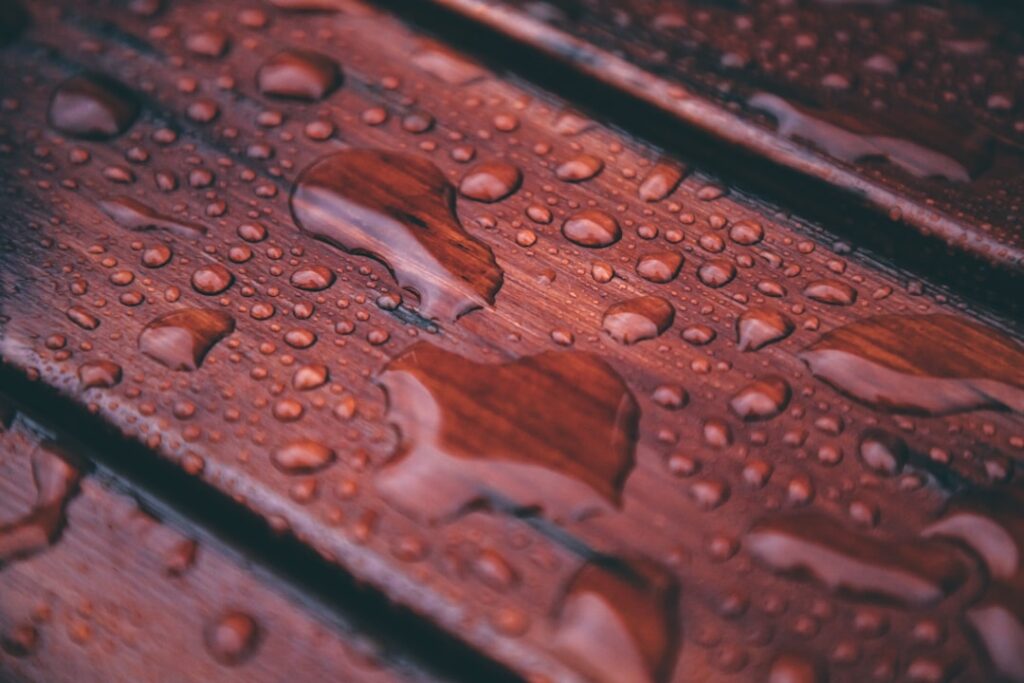 Close-up detail of weathered outdoor deck boards